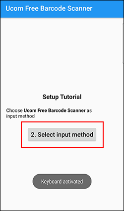Android barcode scanner Ucom Setup Tutorial input method