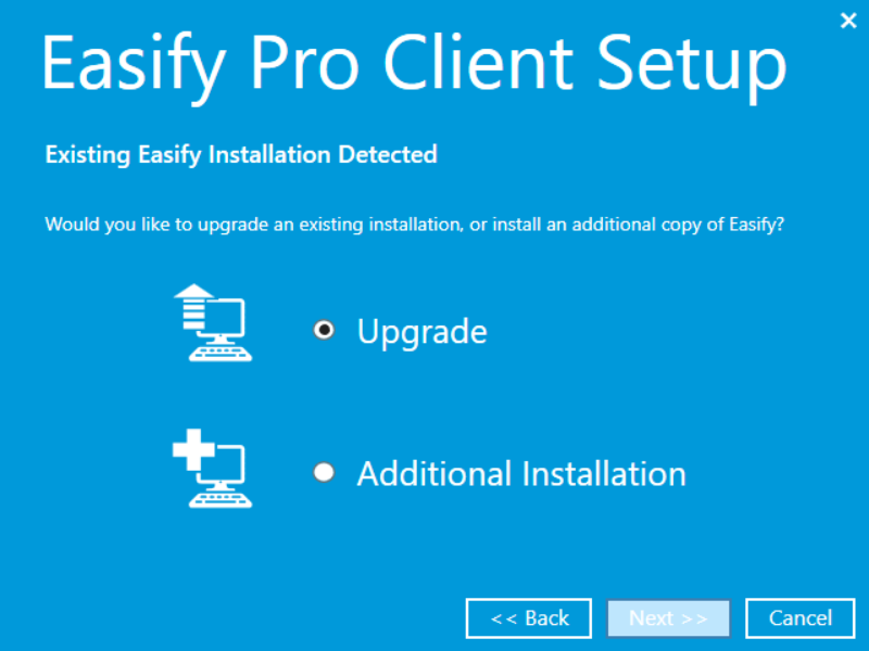upgrading Easify will detect to see if you have Easify installed