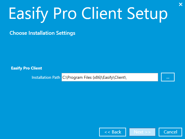 installation path for Easify